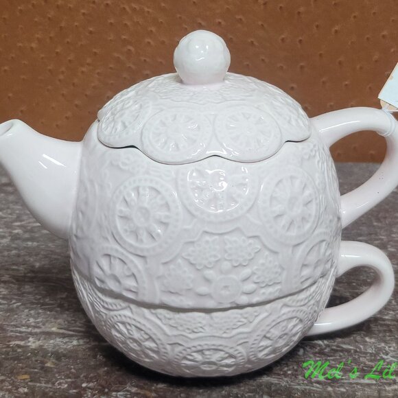 Vintage KATE WILLIAMS Wagon Wheel Pink 3 set Tea for ONE - Picture 3 of 6